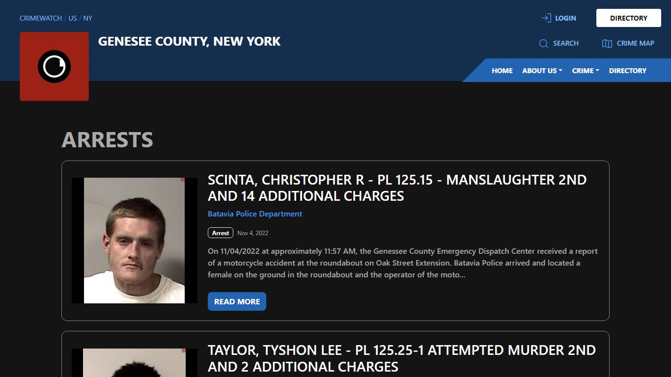 Arrests for Genesee County, New York - CRIMEWATCH